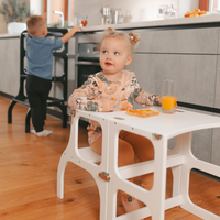 STEP’n’SIT® – Montessori Lernturm & Tisch 2-in-1 aus Holz