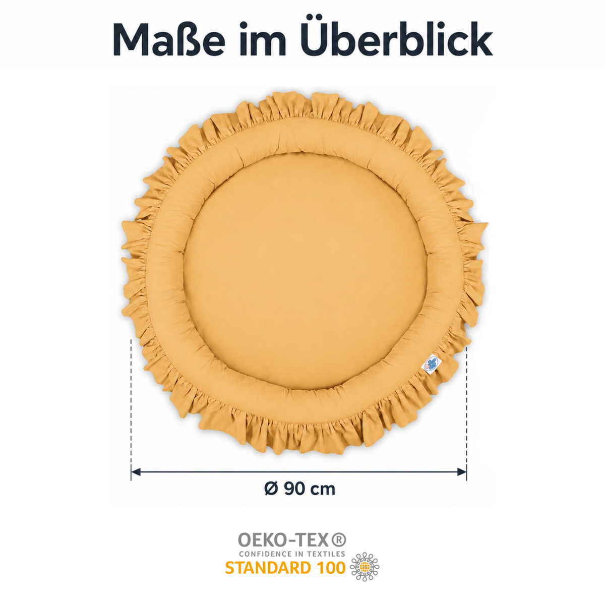runde Nestmatte mit Rüschen – 100% Baumwolle