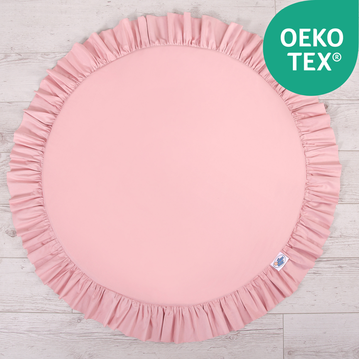 Runde Spielmatte mit Rüschen 100cm – 100 % Baumwolle