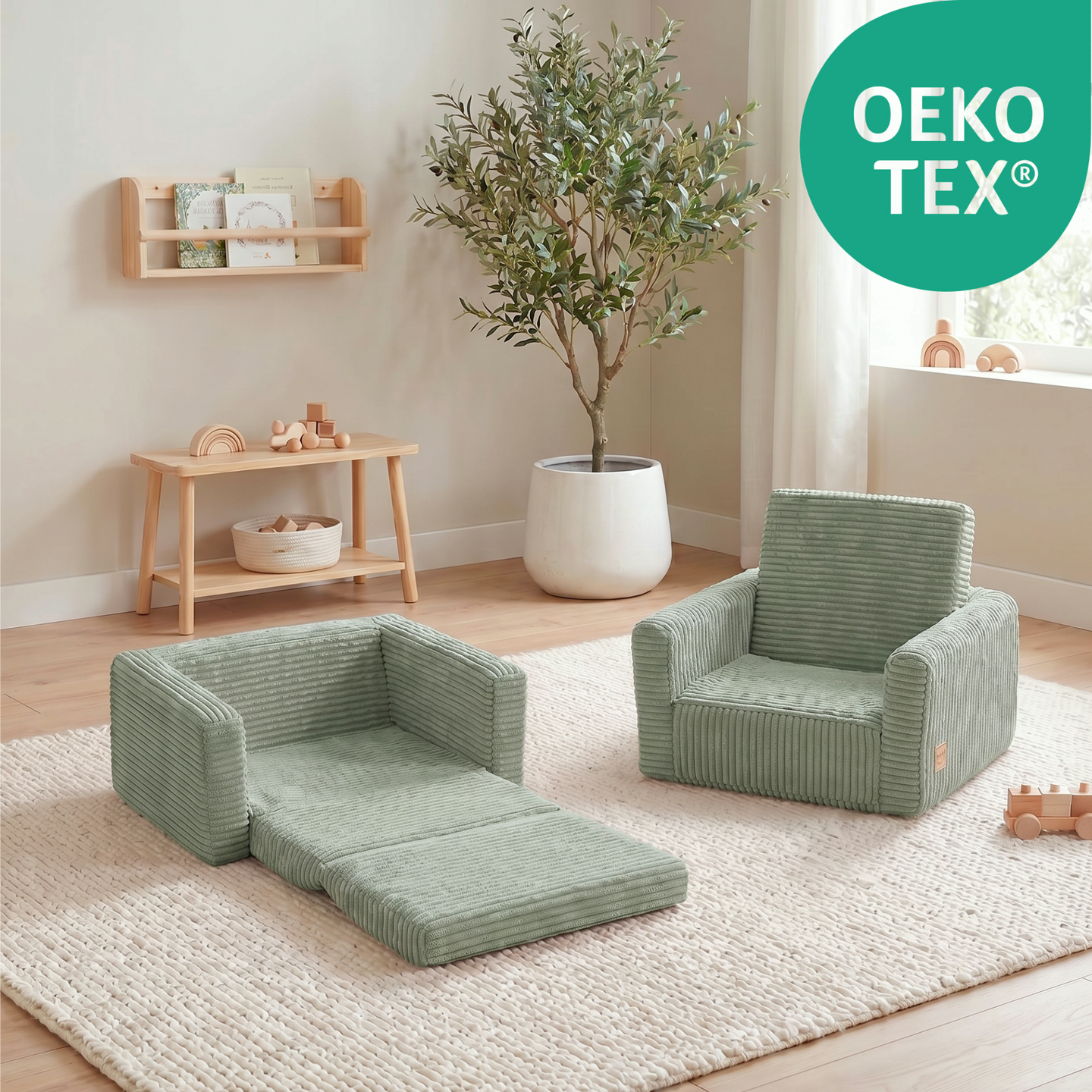 "Comfort Cubie" 2in1 Kindersessel mit Liegefunktion