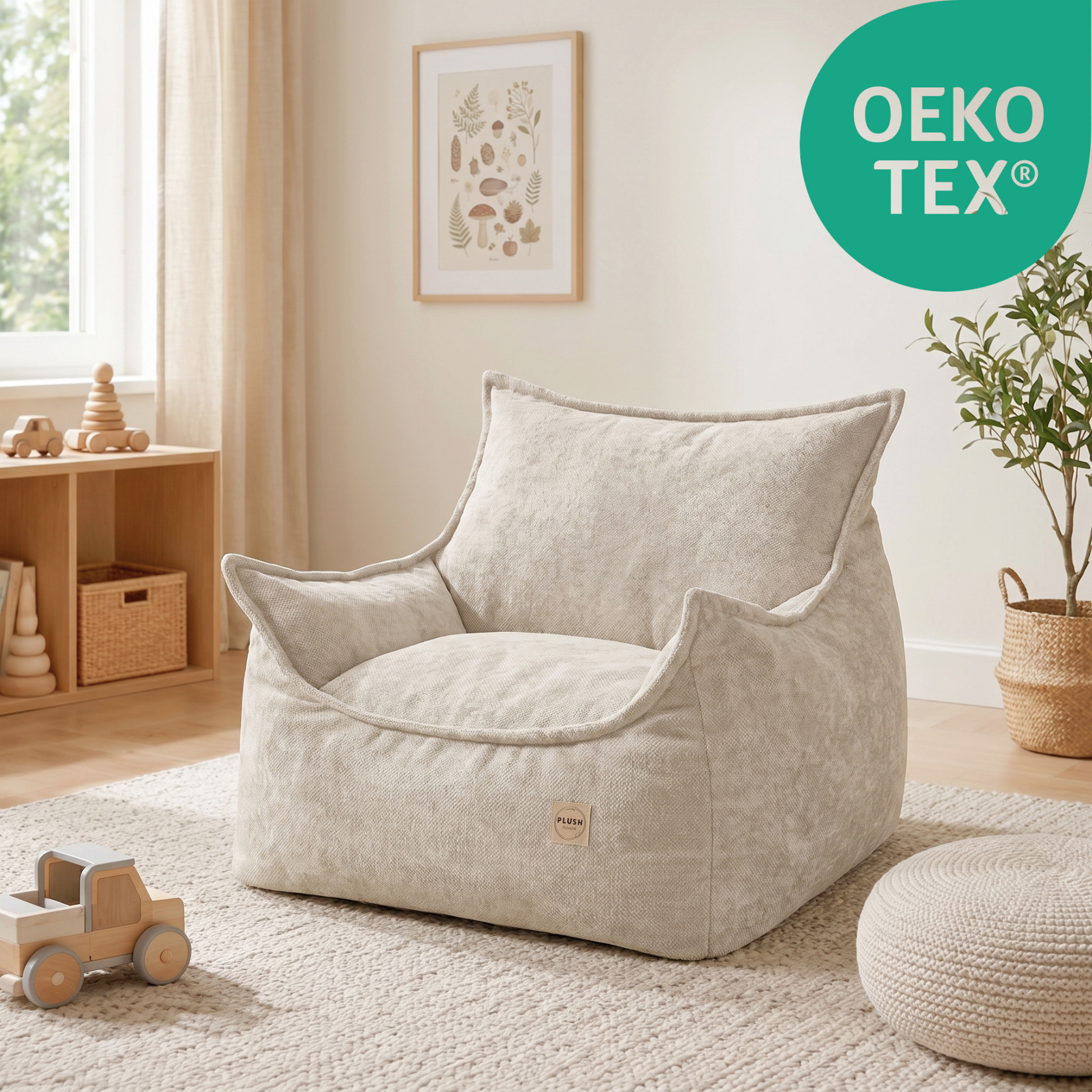 "Chenille Throne" bequemer Kinder-Relaxsessel 80x73x58cm