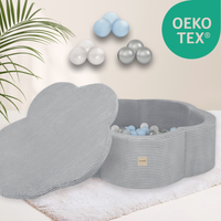 "Bloomy Pool Set" Bällebad 95x30cm, mit 200 Bällen & Matte/Deckel