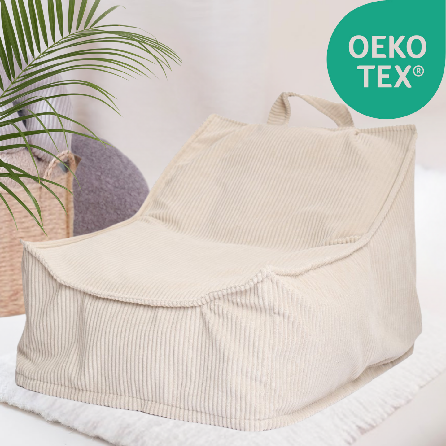 "Yappy Nest" XXL Sitzsack 70x50x80cm mit EPS-Perlen & Anti-Rutsch-Boden