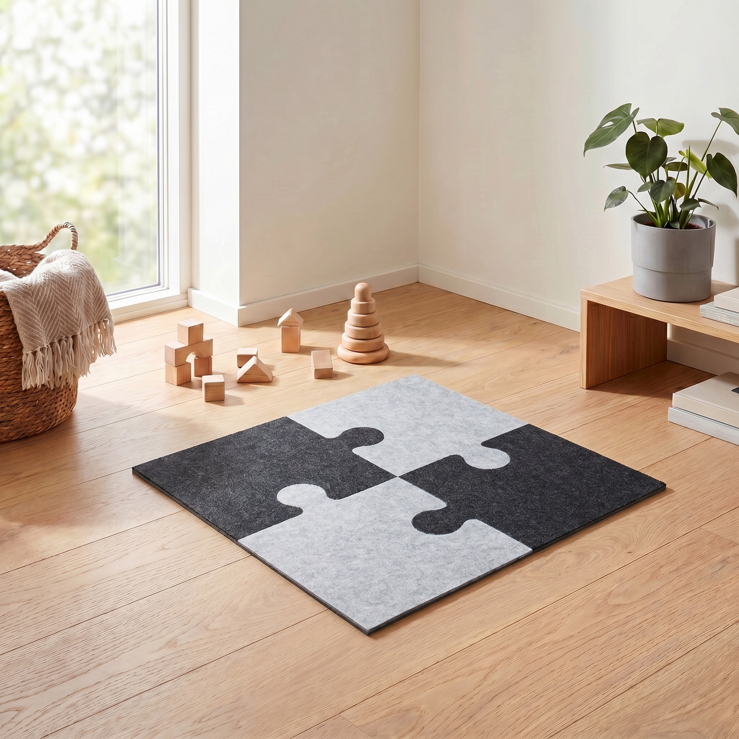 Filz-Puzzlematte aus recyceltem Material, 50x50 & 90x76cm