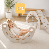 "Big Rocker" 3in1, Wippe, Kletterbogen & Rutsche 90x41x50 cm, Cashmere Wood