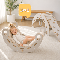 "Big Rocker" 3in1, Wippe, Kletterbogen & Rutsche 90x41x50 cm, Cashmere Wood