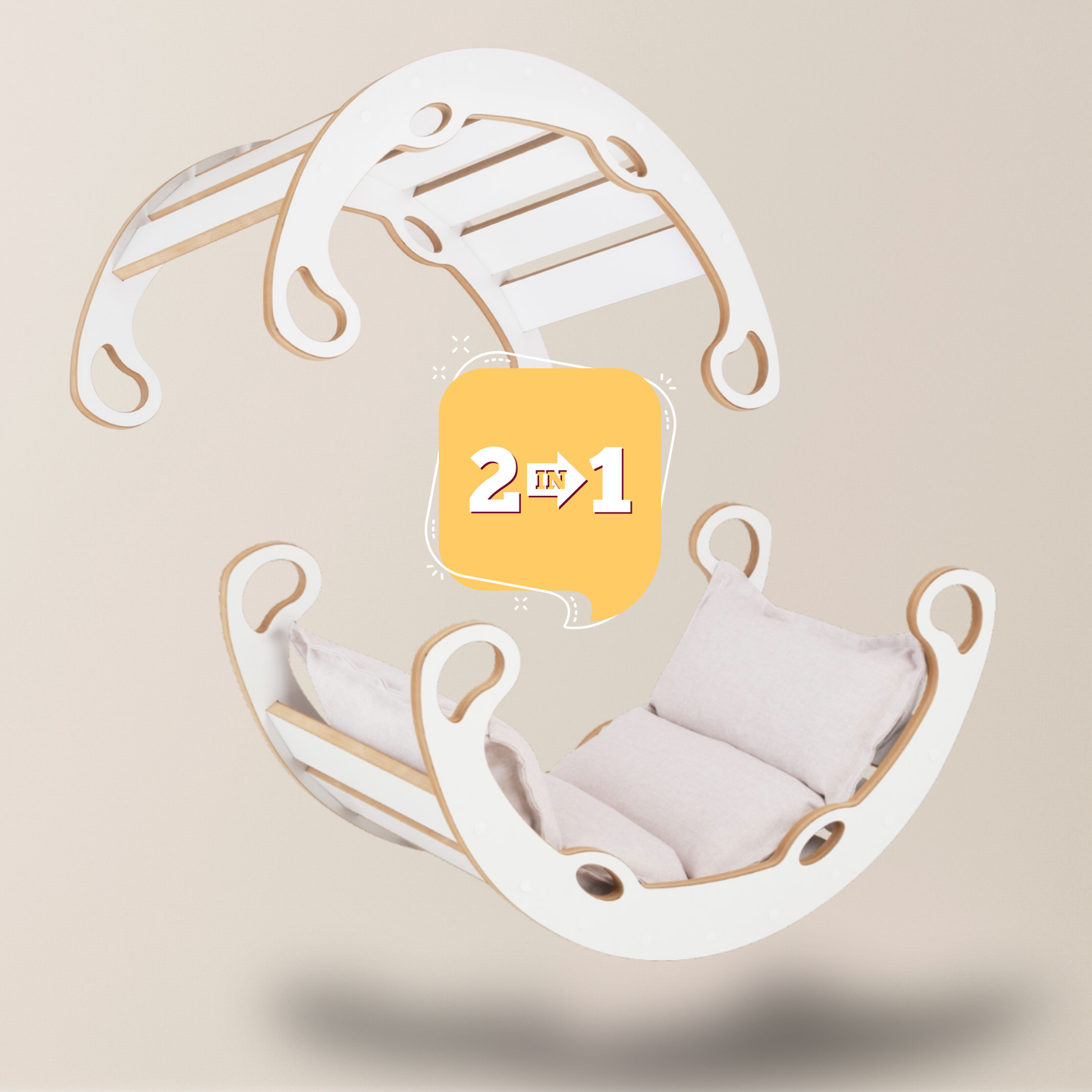 "Mini Rocker" 2in1  Kletterbogen & Wippe mit Kissen 75x39x40cm