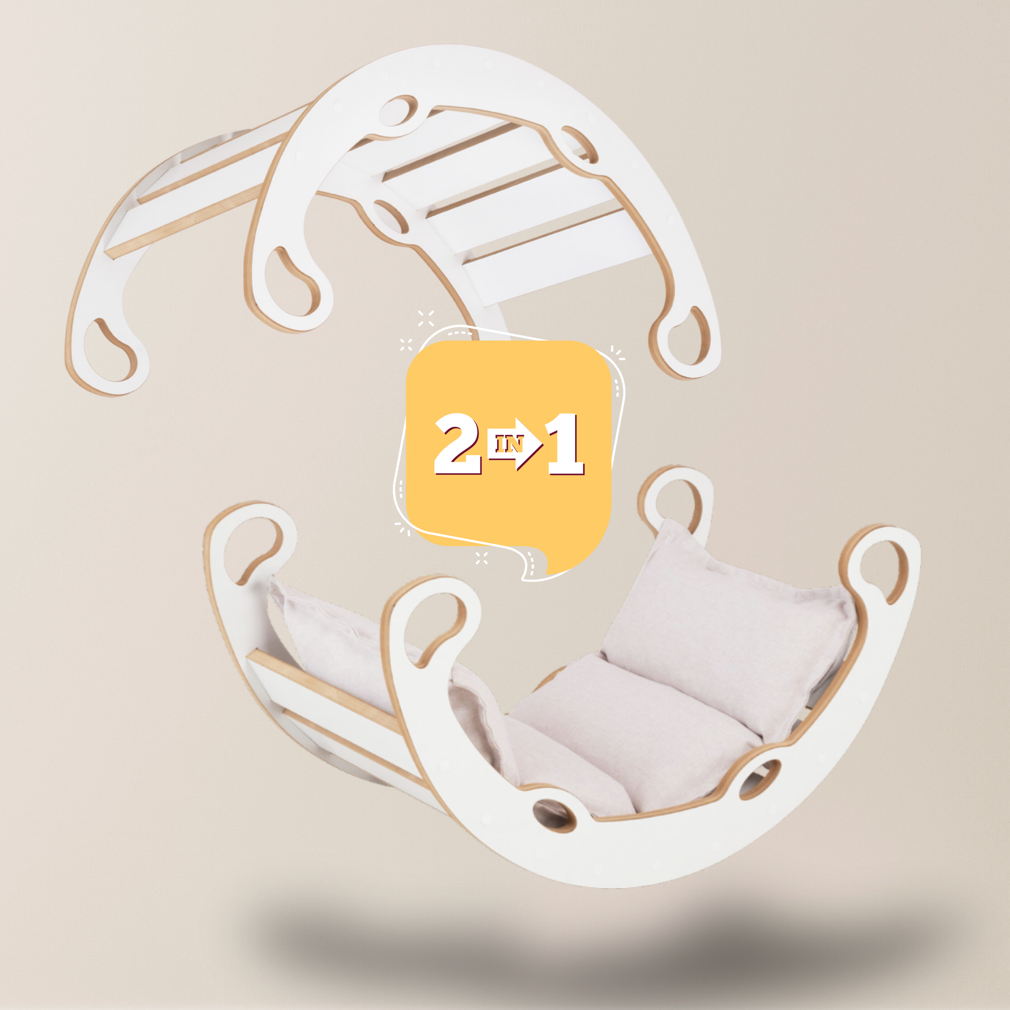 "Mini Rocker" 2in1  Kletterbogen & Wippe mit Kissen 75x39x40cm