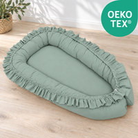 wendbares Babynest mit Rüschen - 100% Baumwolle
