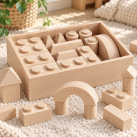 Montessori Holzbausteine aus Massivholz mit Aufbewahrungsbox