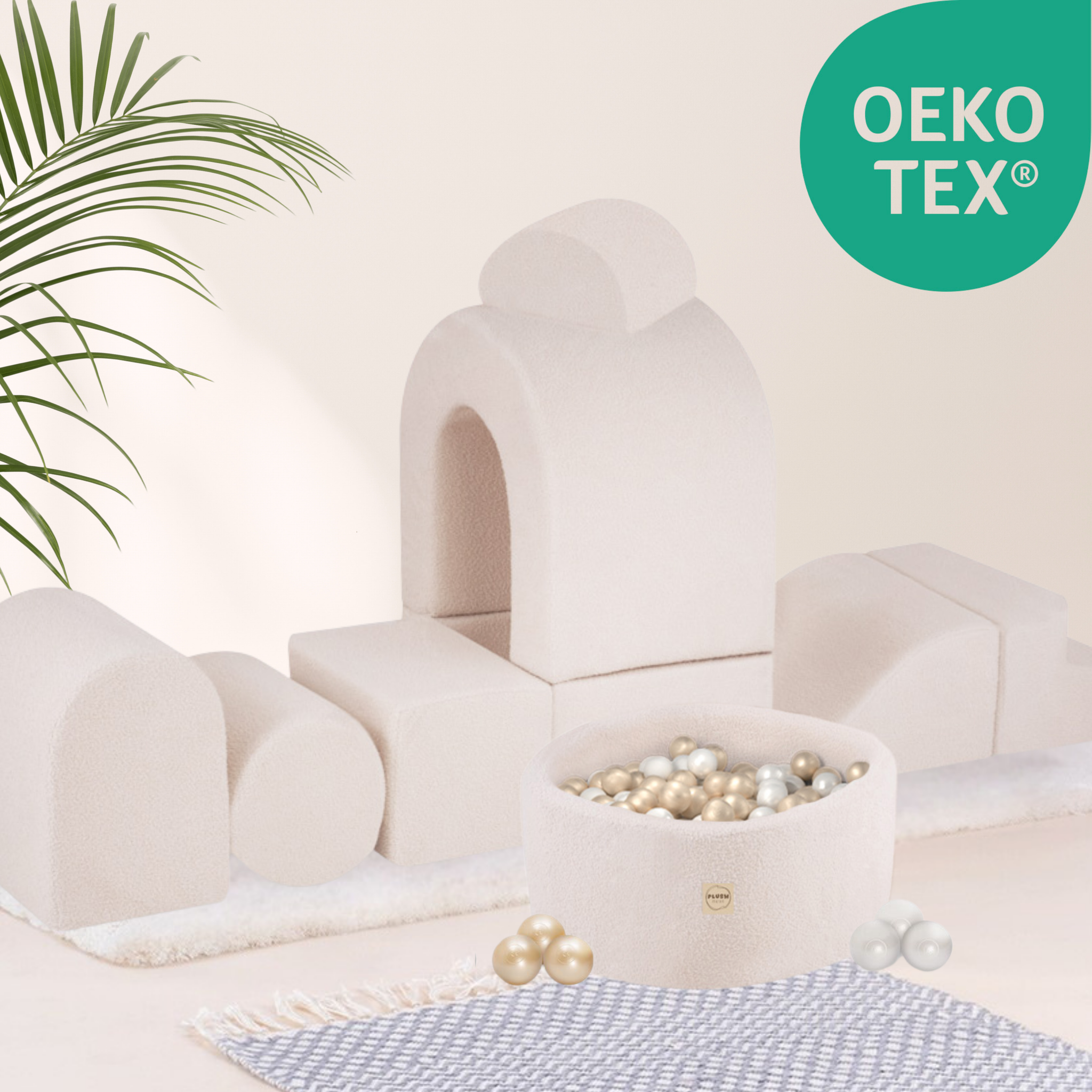 "Woolly Castle" Indoor Spielplatz Set mit kleinem Bällebad & 150 Bällen