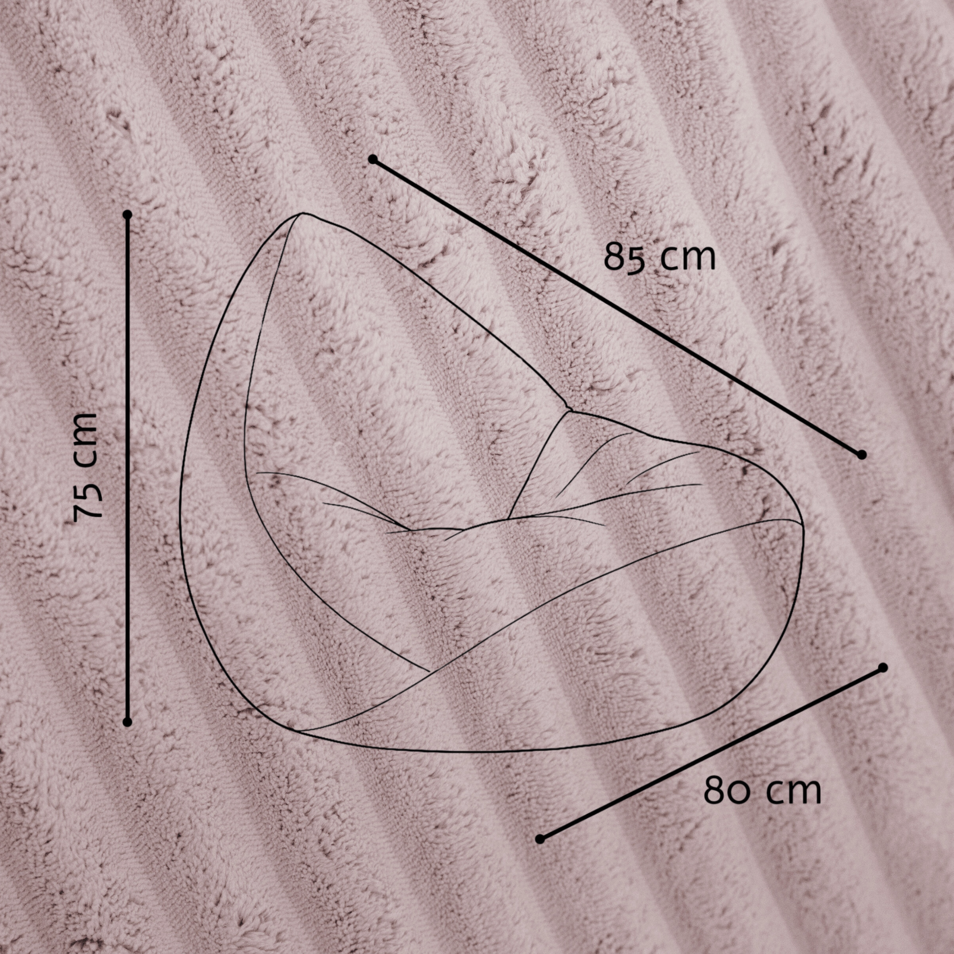 "Fluffy Cloud" Kinder-Sitzsack 80x85cm mit EPS Perlen