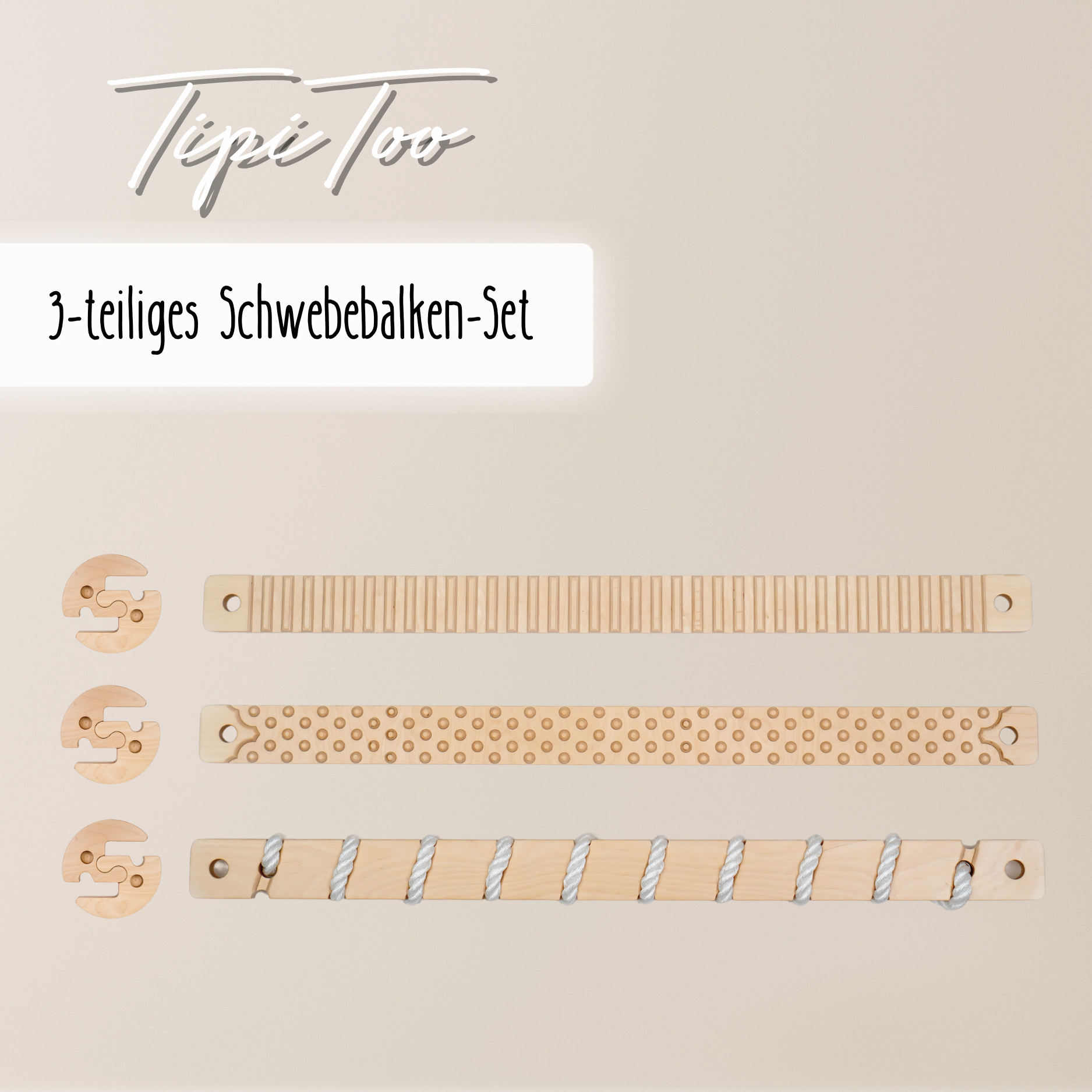 TipiToo® – Schwebebalken Set aus Holz mit 3 Elementen