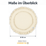 runde Nestmatte mit Rüschen – 100% Baumwolle