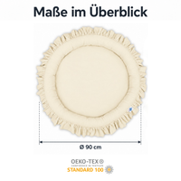runde Nestmatte mit Rüschen – 100% Baumwolle