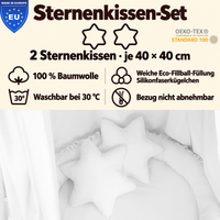 2er-Set Sternenkissen 40cm – 100% Baumwolle