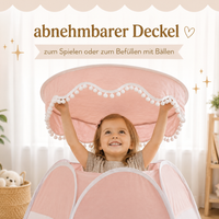 Pop-Up Bällebad-Spielzelt aus Baumwolle/Hanf
