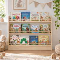 Breites Montessori Bücherregal – aus massivem Kiefernholz 120×92×12 cm