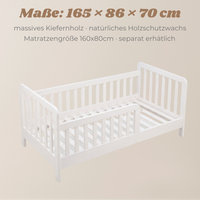 YappyTerra JUNIOR - Kinderbett 160×80 cm mit Rausfallschutz