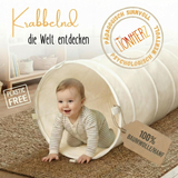 Spieltunnel aus Baumwolle/Hanf, passend zum runden Spielzelt, 180x46cm