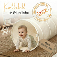 Spieltunnel aus Baumwolle/Hanf, passend zum runden Spielzelt, 180x46cm