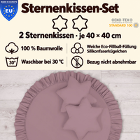 2er-Set Sternenkissen 40cm – 100% Baumwolle