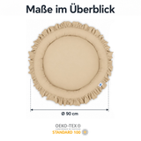 runde Nestmatte mit Rüschen – 100% Baumwolle