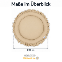 runde Nestmatte mit Rüschen – 100% Baumwolle