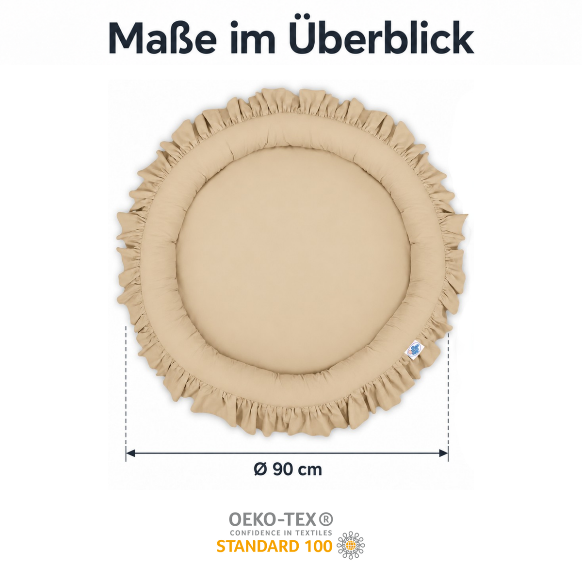 runde Nestmatte mit Rüschen – 100% Baumwolle