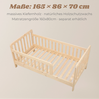 YappyTerra JUNIOR - Kinderbett 160×80 cm mit Rausfallschutz