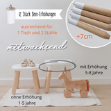 Duo Set "Minimal" – Kindertisch & 2 Hocker aus massivem Buchenholz