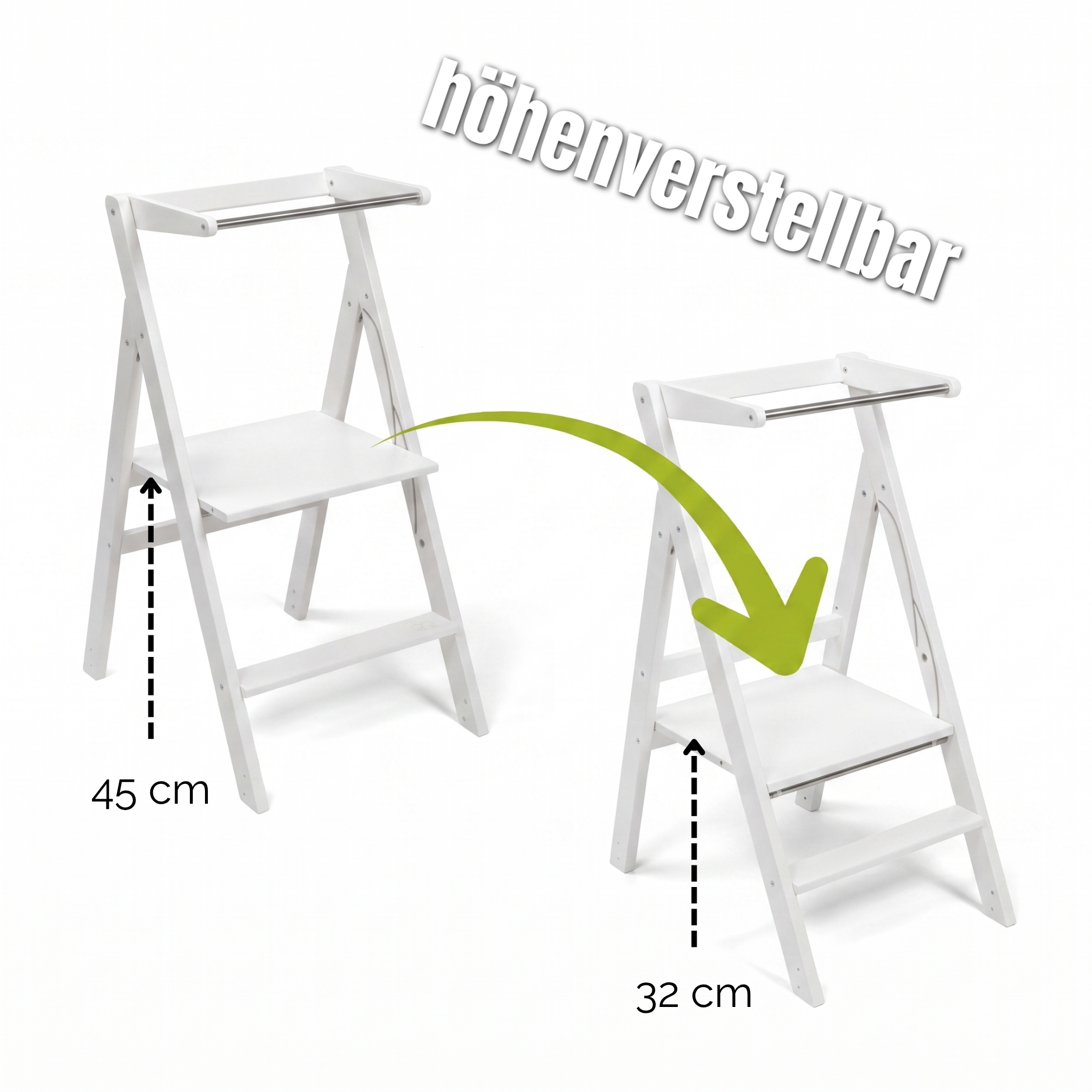 STEP’n’FOLD® – Faltbarer Montessori Lernturm mit verstellbarer Höhe