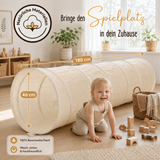 Spieltunnel aus Baumwolle/Hanf, passend zu den Spielzelten, 180x46cm