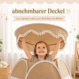 Pop-Up Bällebad-Spielzelt aus Baumwolle/Hanf