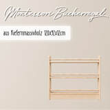Breites Montessori Bücherregal – aus massivem Kiefernholz 120×92×12 cm