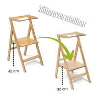 STEP’n’FOLD® – Faltbarer Montessori Lernturm mit verstellbarer Höhe