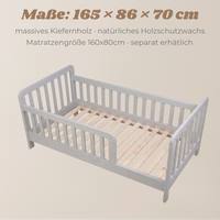 YappyTerra JUNIOR - Kinderbett 160×80 cm mit Rausfallschutz