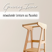 "Growing Tower" Kinder-Lernturm aus Buchen-Massivholz, mitwachsend