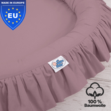 runde Nestmatte mit Rüschen – 100% Baumwolle