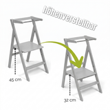 STEP’n’FOLD® – Faltbarer Montessori Lernturm mit verstellbarer Höhe