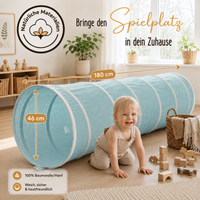Spieltunnel aus Baumwolle/Hanf, passend zu den Spielzelten, 180x46cm