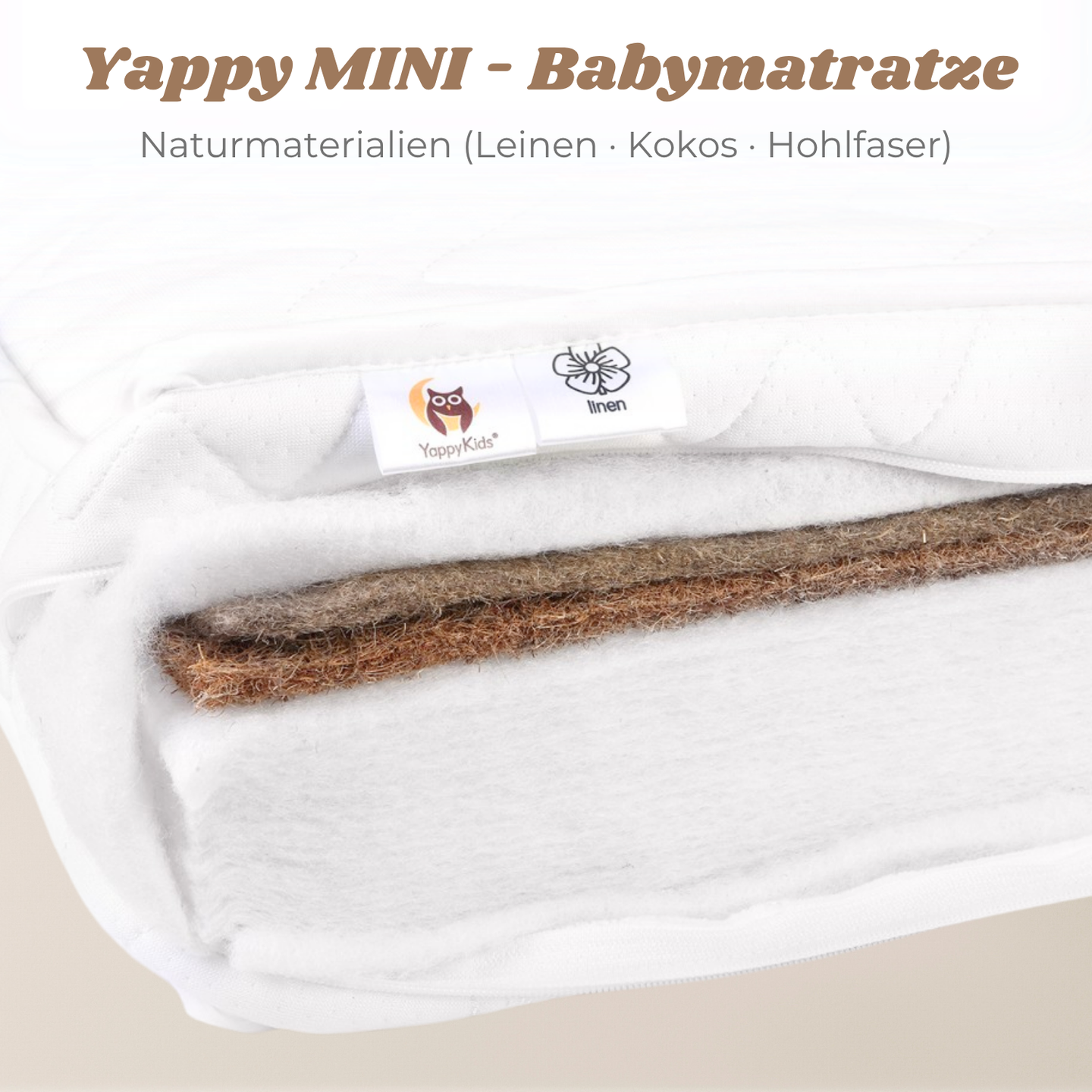 Yappy MINI – Babymatratze 120×60cm, zweiseitig, hypoallergen