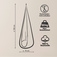 Cocoon Swing – Hängeschaukel aus Baumwolle mit Sitzkissen