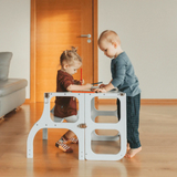 STEP’n’SIT® – Montessori Lernturm & Tisch 2-in-1 aus Holz