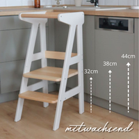 "Growing Tower" Kinder-Lernturm aus Buchen-Massivholz, mitwachsend