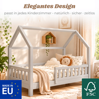 YappyTrygg JUNIOR - Hausbett 160×80 cm mit Rausfallschutz