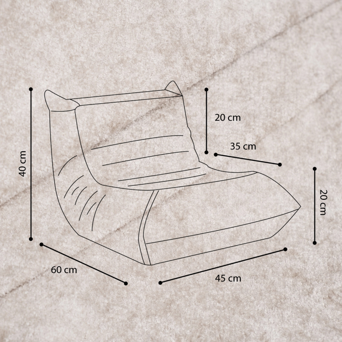 "Nilly Mooni" Ergonomischer Lounge-Sessel mit 4-Zonen-System