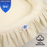 runde Nestmatte mit Rüschen – 100% Baumwolle