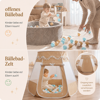 Pop-Up Bällebad-Spielzelt aus Baumwolle/Hanf