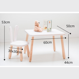 Solo Set "Bunny" – Kindertisch & Stuhl aus massivem Buchenholz